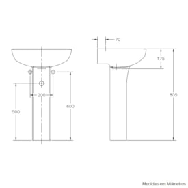 Coluna para Lavatório Incepa Thema / Bali Biscuit - 252010570100