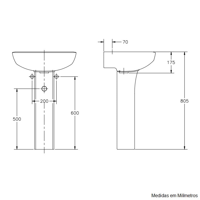 Coluna para Lavatório Incepa Thema / Bali Biscuit - 252010570100