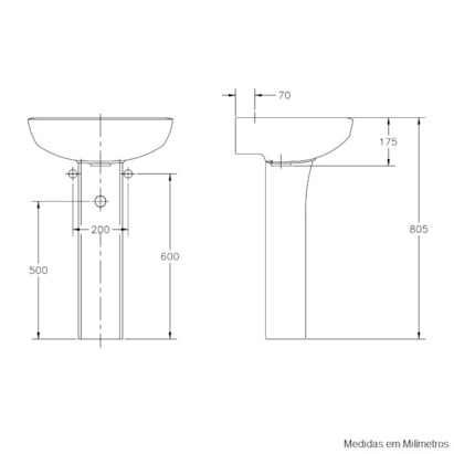 Coluna para Lavatório Incepa Thema / Bali Biscuit - 252010570100