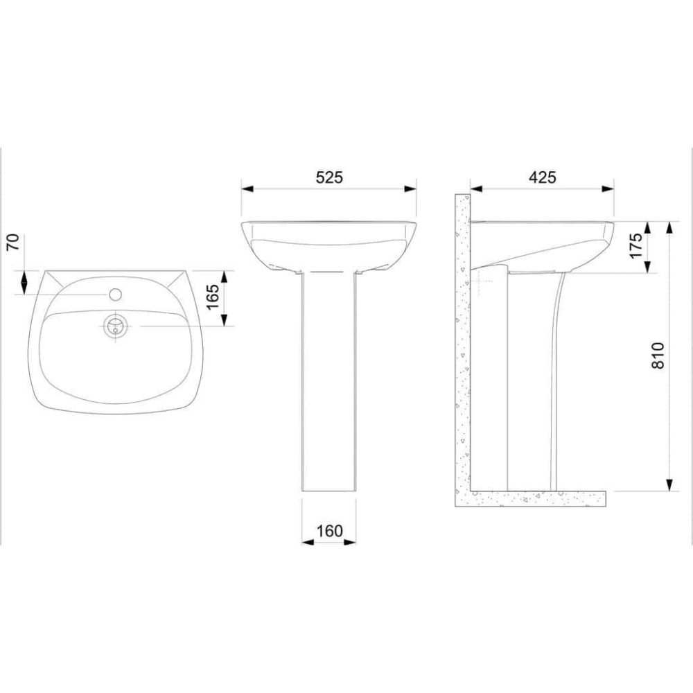 Coluna para Lavatório Incepa Thema / Bali Biscuit - 252010570100