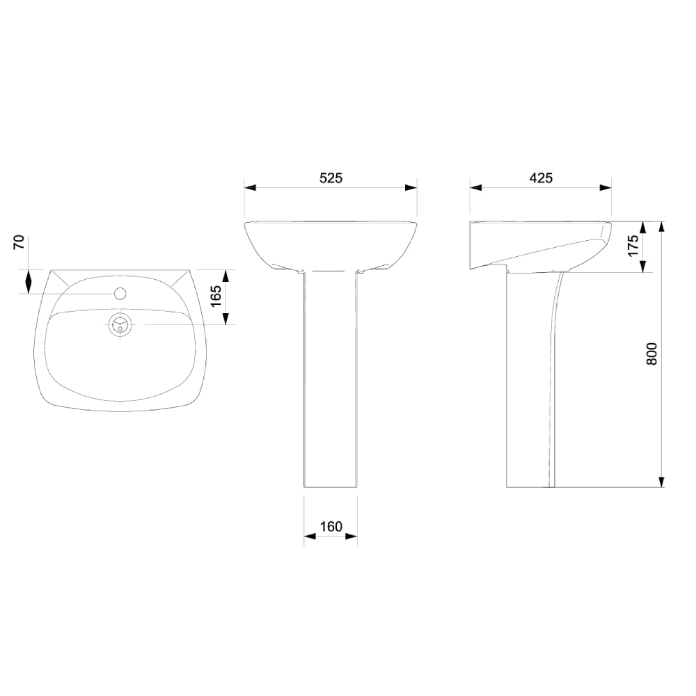 Coluna para Lavatório Incepa Thema / Bali Branco - 1252010010100
