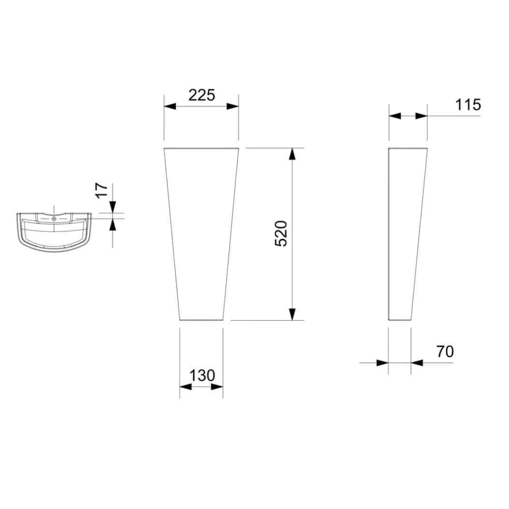 Coluna para Tanque de Louça Incepa Branco - 1512030010100