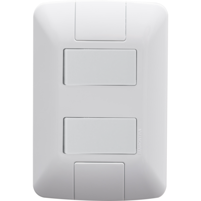 Conjunto 4x2 com 1 Interruptor Simples 6 A 250 V e 1 Interruptor Paralelo 6 A 250 V Tramontina Aria Branco - 57241045