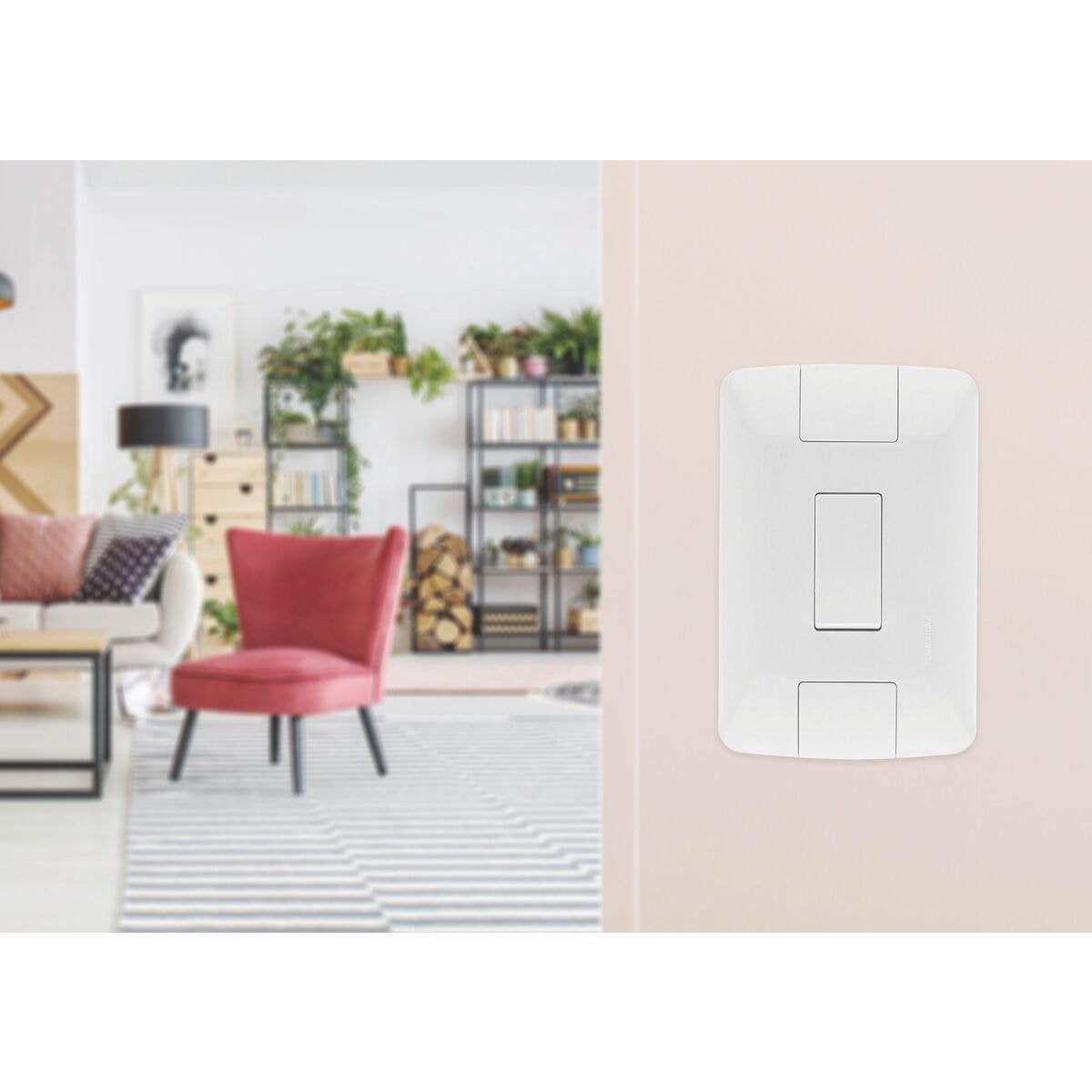 Conjunto 4x2 com 1 Interruptor Simples Tramontina Aria 6 A 250 V Branco - 57241001