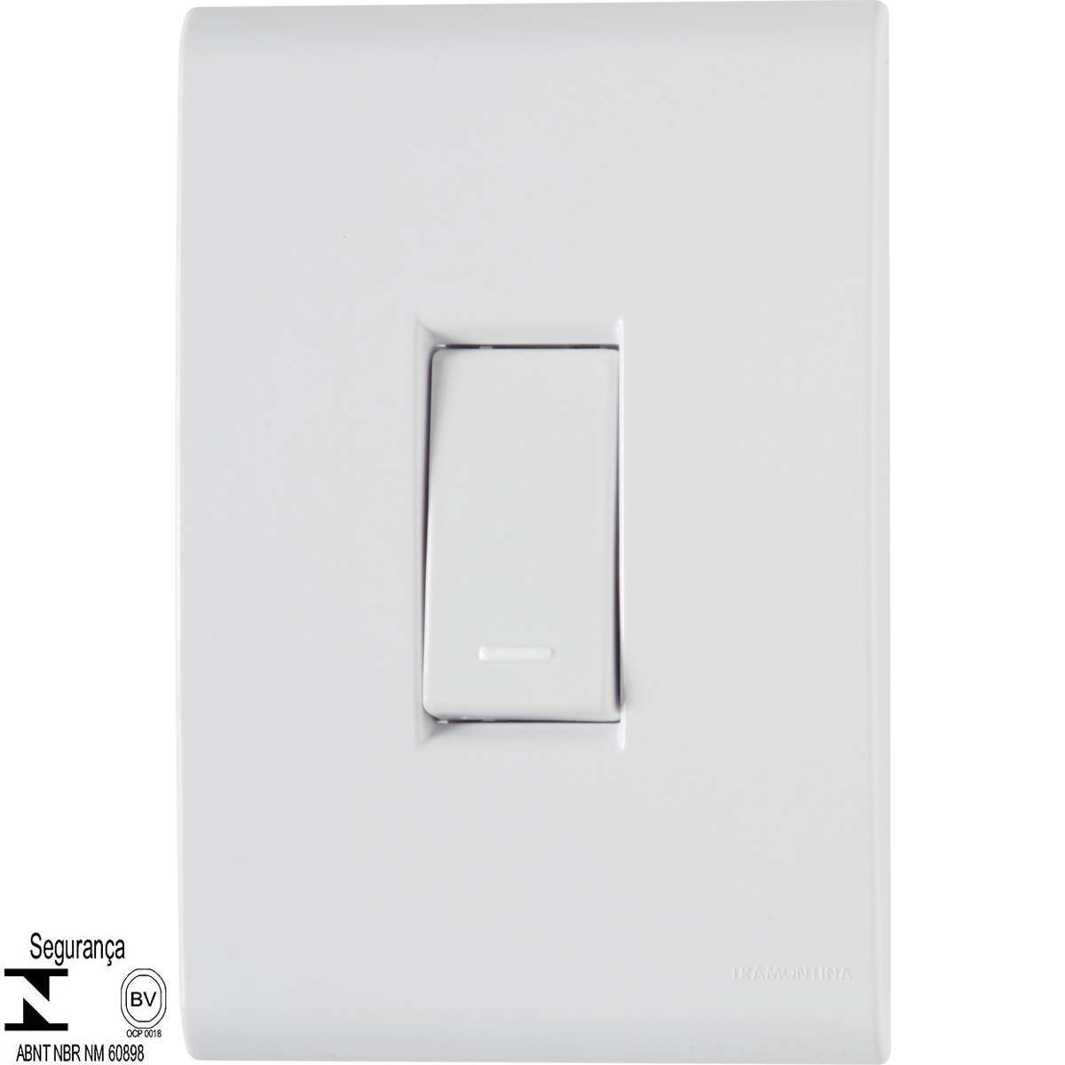 Conjunto 4x2 com 1 Interruptor Simples Tramontina Liz 10 A 250 V Branco