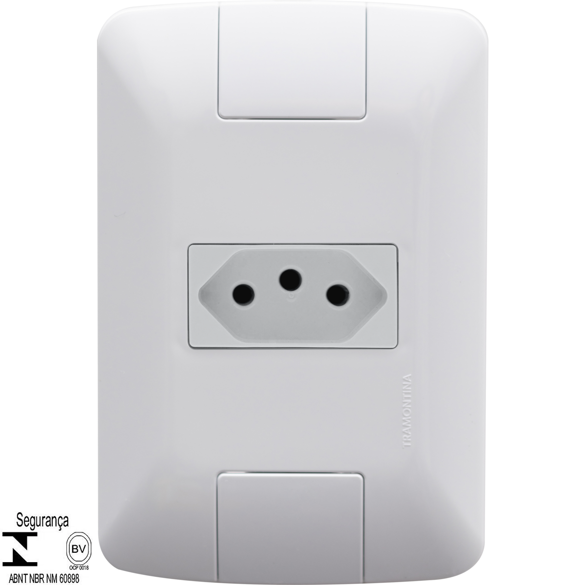 Conjunto 4x2 com 1 Tomada 2P+T Tramontina Aria 10 A 250 V Branco 57241010 - Tramontina