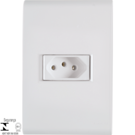 Conjunto 4x2 com 1 Tomada 2P+T Tramontina Liz 10 A 250 V Branco