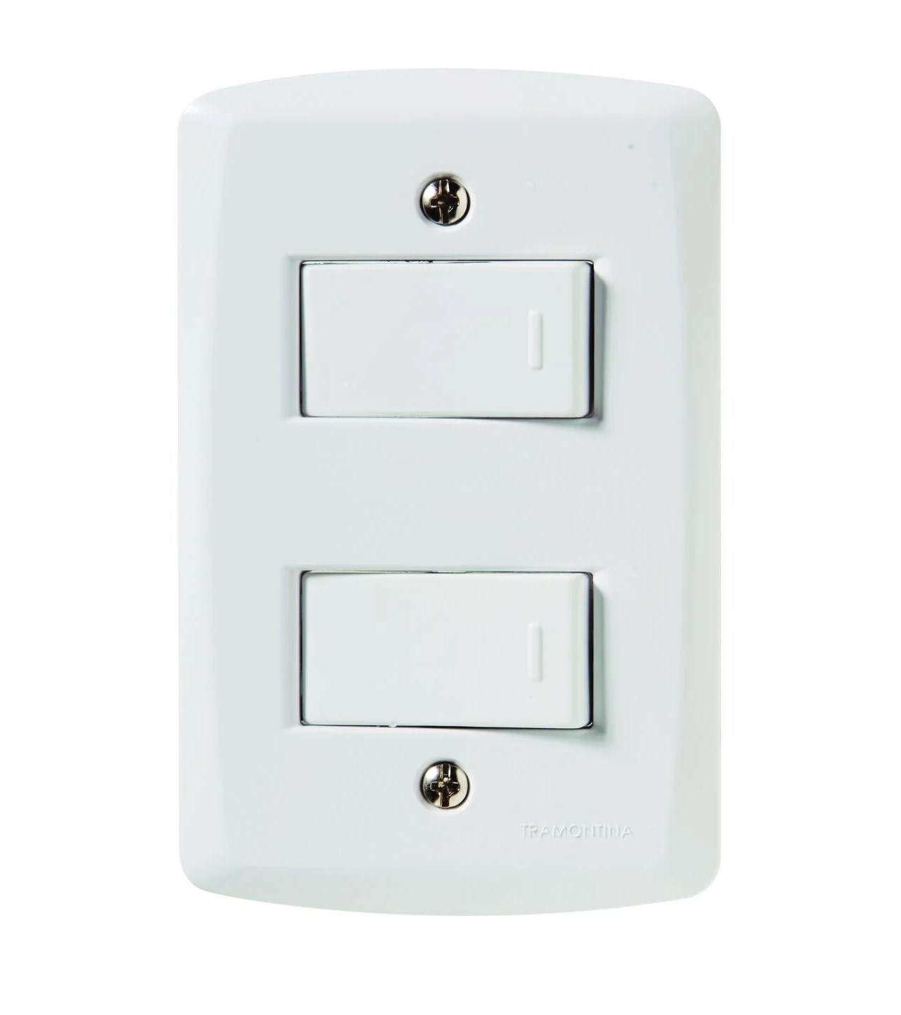 Conjunto 4x2 com 2 Interruptores Simples 10 A 250 V Tramontina Lux2 Branco - 57145040