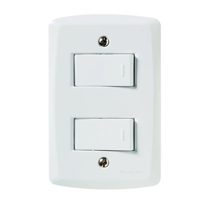 Conjunto 4x2 com 2 Interruptores Simples 10 A 250 V Tramontina Lux2 Branco - 57145040