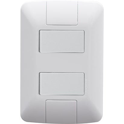 Conjunto 4x2 com 2 Interruptores Simples Tramontina Aria 6 A 250 V Branco - 57241040
