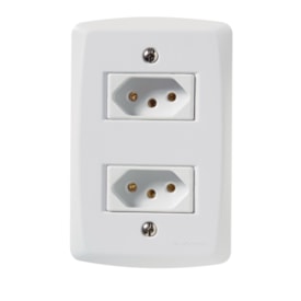 Conjunto 4x2 com 2 Tomadas 2P+T 10 A 250 V Tramontina Lux2 Branco - 57145065