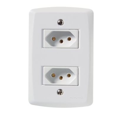Conjunto 4x2 com 2 Tomadas 2P+T 10 A 250 V Tramontina Lux2 Branco - 57145065