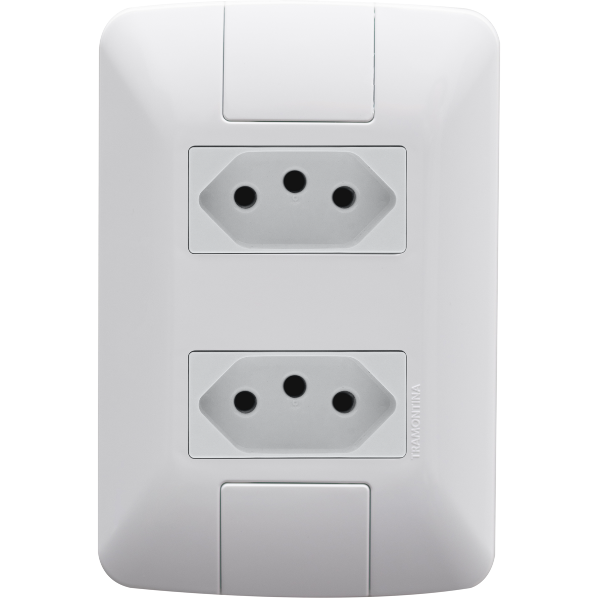 Conjunto 4x2 com 2 Tomadas 2P+T Tramontina Aria 10 A 250 V Branco - 57241065