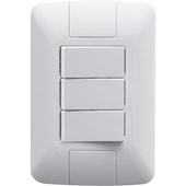 Conjunto 4x2 com 3 Interruptores Simples Tramontina Aria 6 A 250 V Branco - 57241070