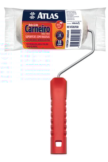 Conjunto Pintura 15cm Rolo de Lã Natural AT328/15SR Atlas