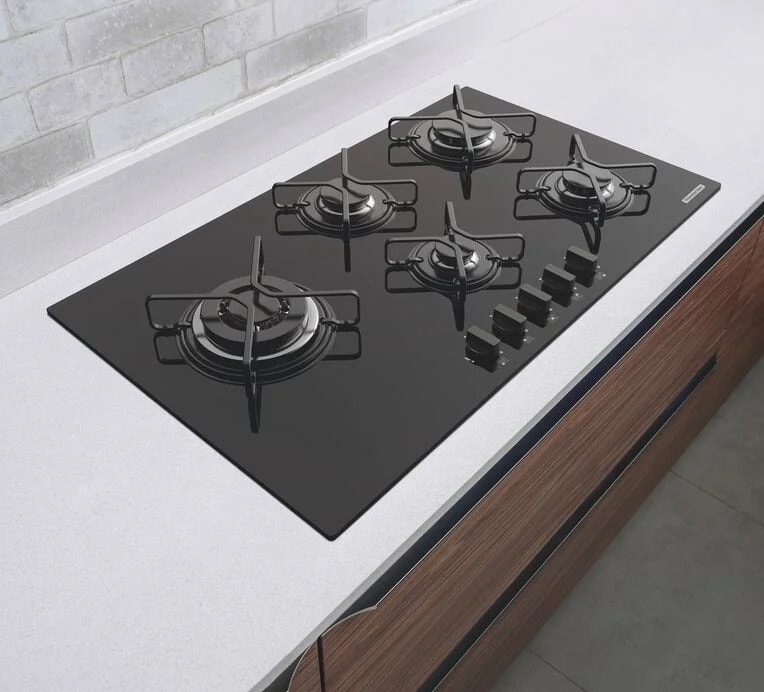 Cooktop a Gás 5 Bocas Tramontina Acendimento Automático Penta Side Plus Aço e Vidro - 94709301