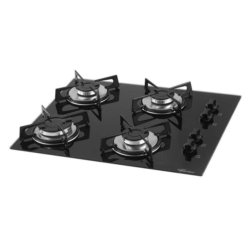 Cooktop a Gás Fischer 4 Boca Mesa Vidro Preto Bivolt - 1519