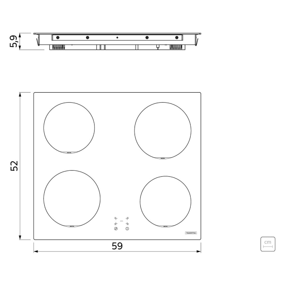 Cooktop por Indução Tramontina Square Basic 4EI 60 220v - 94751022