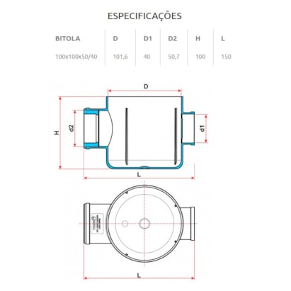 Corpo Caixa Seca Tigre 100x100x50/40 - 28001010