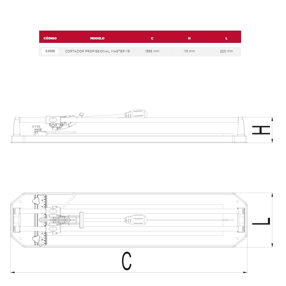 Cortador de Piso Manual Cortag Master Corte 115cm - 61600