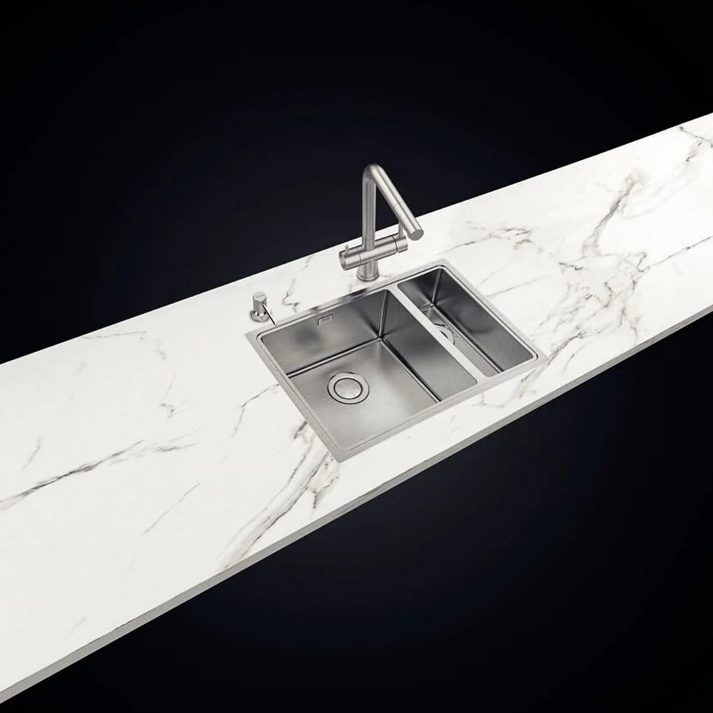 Cuba Dupla para Cozinha Aço Inox Tramontina 66x46cm Design Collection Quadrum - 94008103