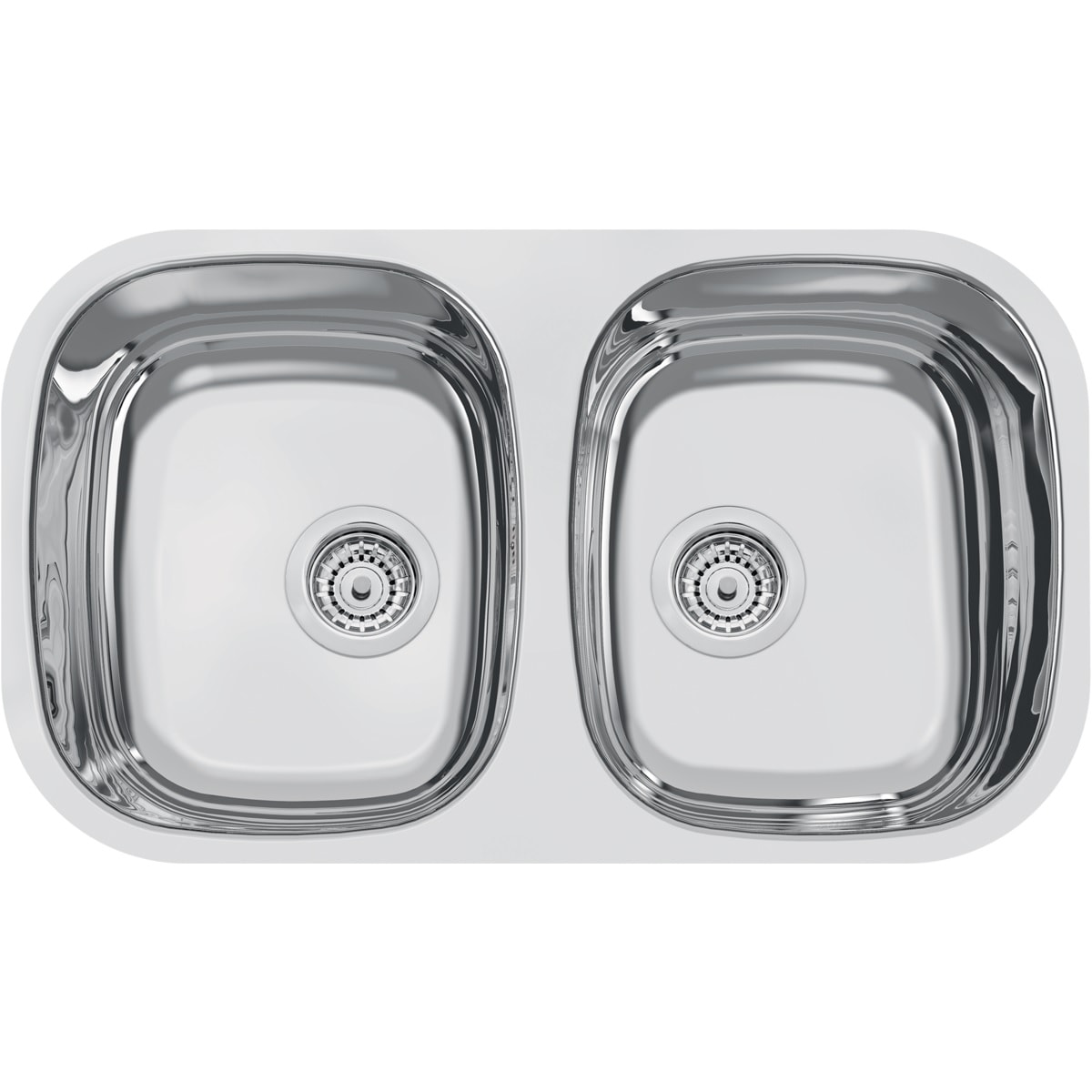 Cuba Dupla para Cozinha de Embutir Aço Inox Alto Brilho Tramontina Isis 72x40cm - 94030203
