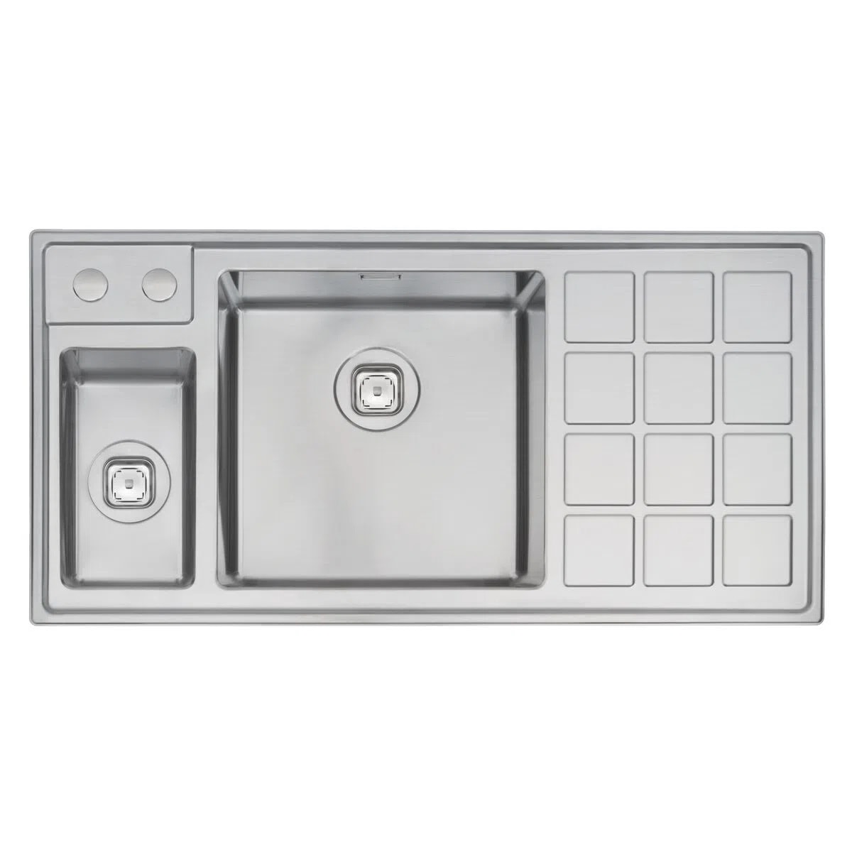 Cuba Dupla para Cozinha de Embutir Aço Inox Scotch Brite Tramontina Quadrum 100x50cm - 93918103