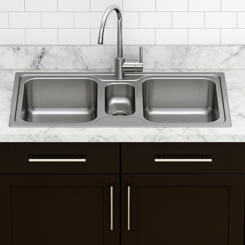 Cuba Dupla para Cozinha Tramontina em Aço Inox para Sobrepor Marea Deep com Acessórios 100x50cm - 93816533