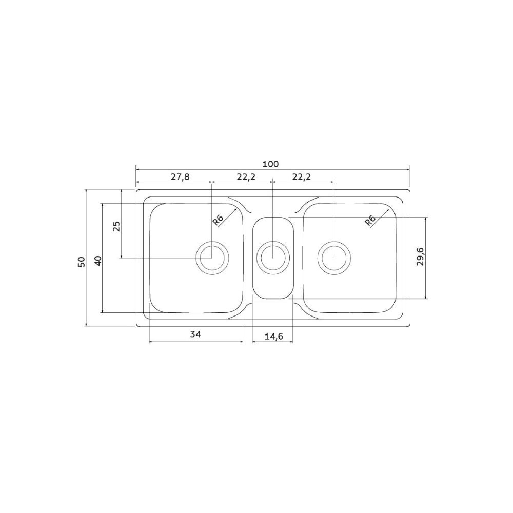 Cuba Dupla para Cozinha Tramontina em Aço Inox para Sobrepor Marea Deep com Acessórios 100x50cm - 93816533