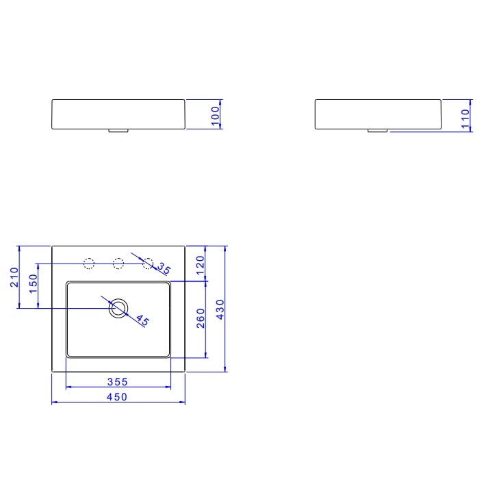 Cuba para Banheiro de Apoio com Mesa Deca Quadrada 43 x 43cm Kale Green - L.737.42