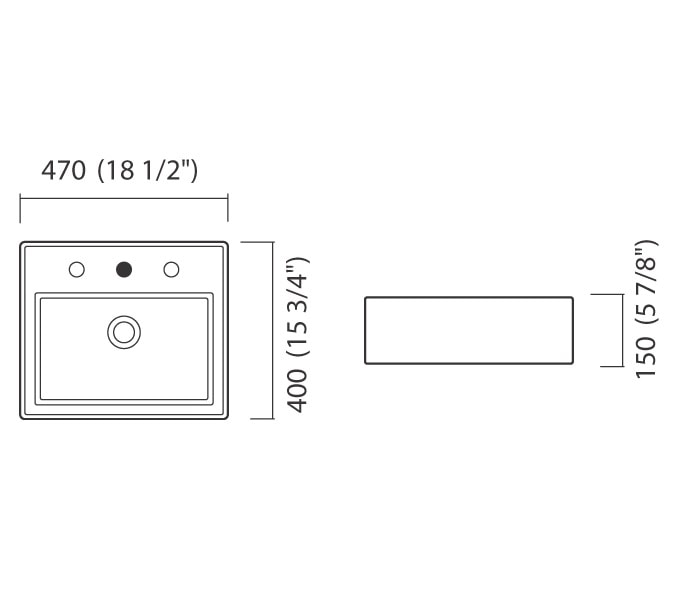 Cuba para Banheiro de Apoio com Mesa Icasa Retangular 47 x 40cm Branca - ICA200