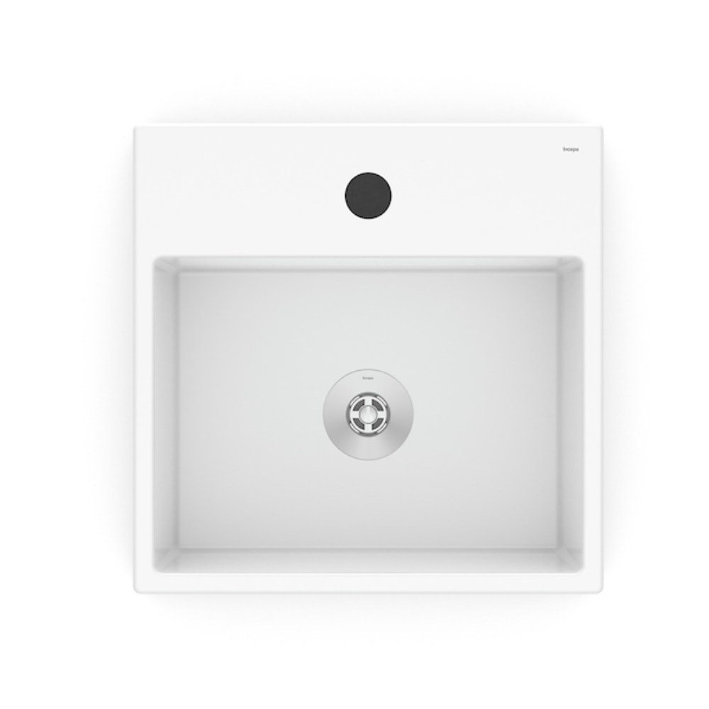 Cuba para Banheiro de Apoio com Mesa Incepa Loft Q6 Quadrada 35 x 35cm Branca - 1850680013100