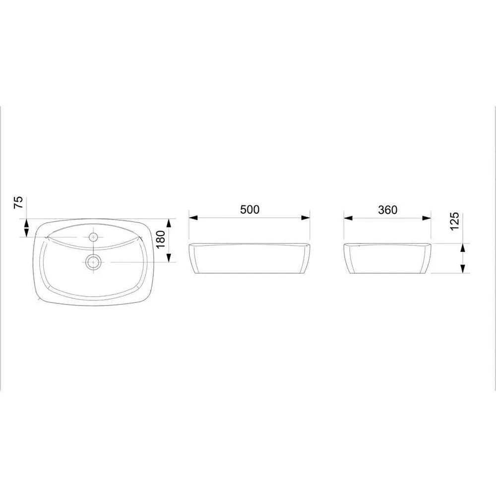 Cuba para Banheiro de Apoio com Mesa Incepa Thema Retangular 50x36cm Branca - 1250770011100