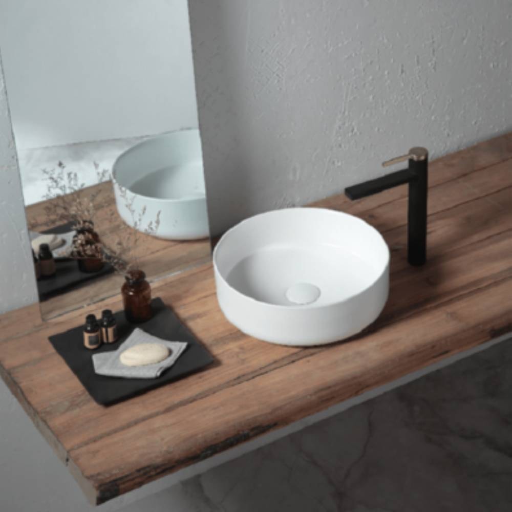 Cuba para Banheiro de Apoio Dax Redonda 36cm Tucuns Branco - 45482