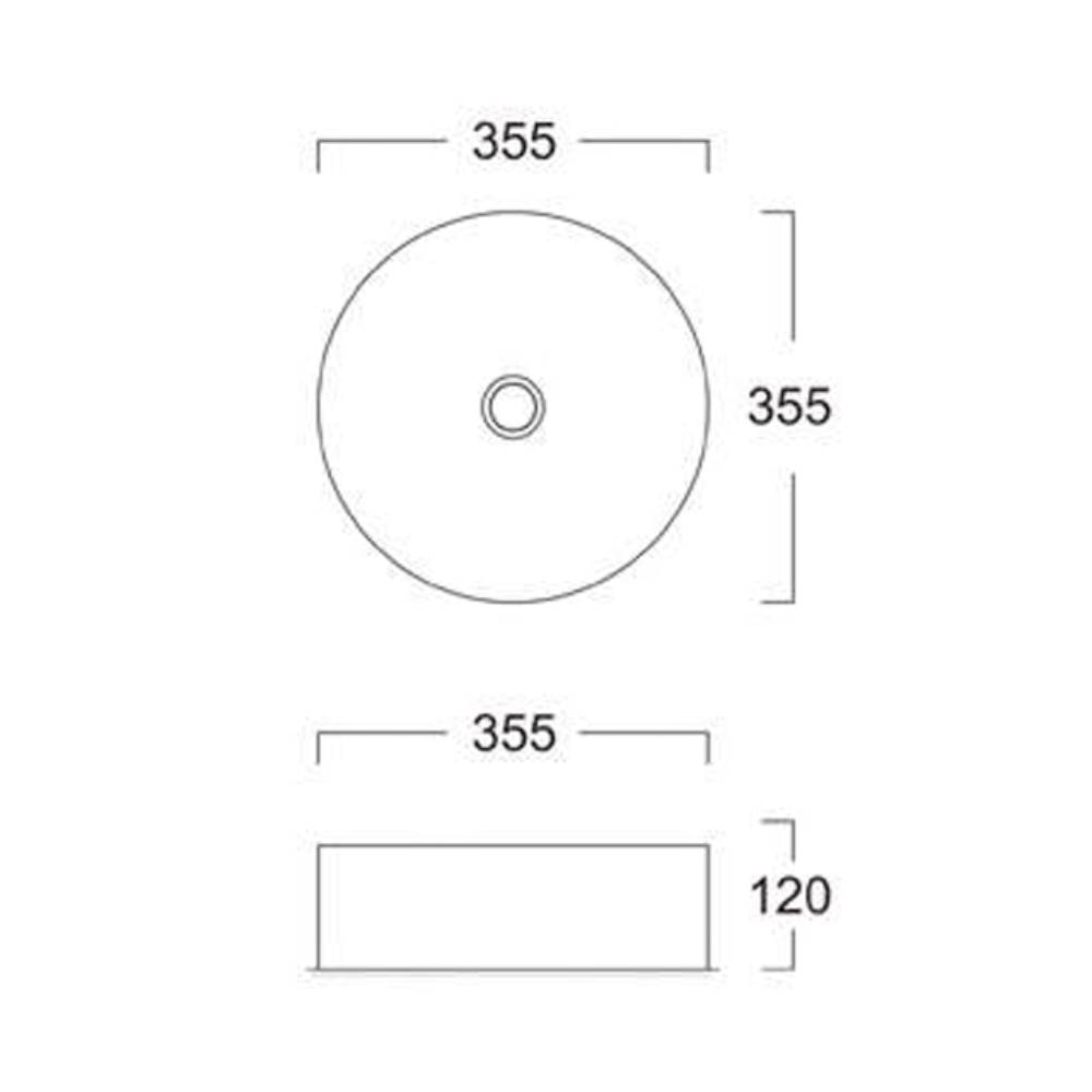 Cuba para Banheiro de Apoio Dax Redonda 36cm Tucuns Branco - 45482