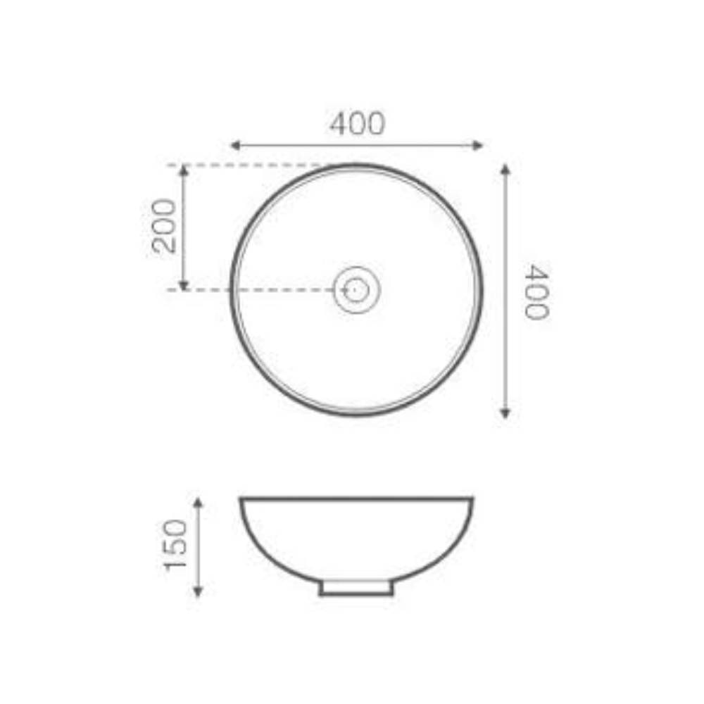 Cuba para Banheiro de Apoio Dax Redonda 40cm Brava Branco - 45481