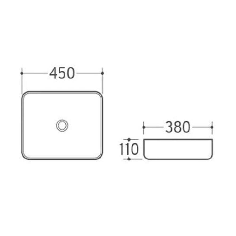 Cuba para Banheiro de Apoio Dax Retangular 45x38cm Noronha Branco - 45485