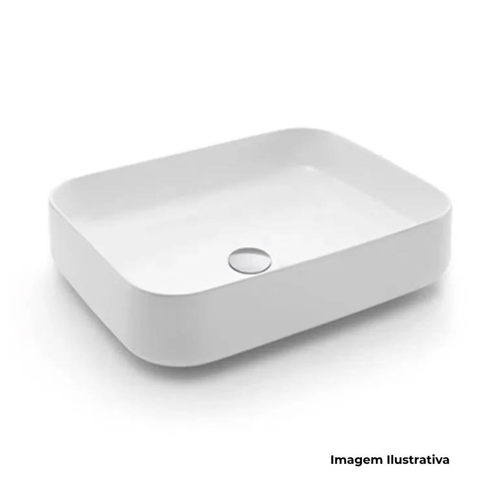 Cuba para Banheiro de Apoio Dax Retangular 50x40cm Marau Branco - 45484