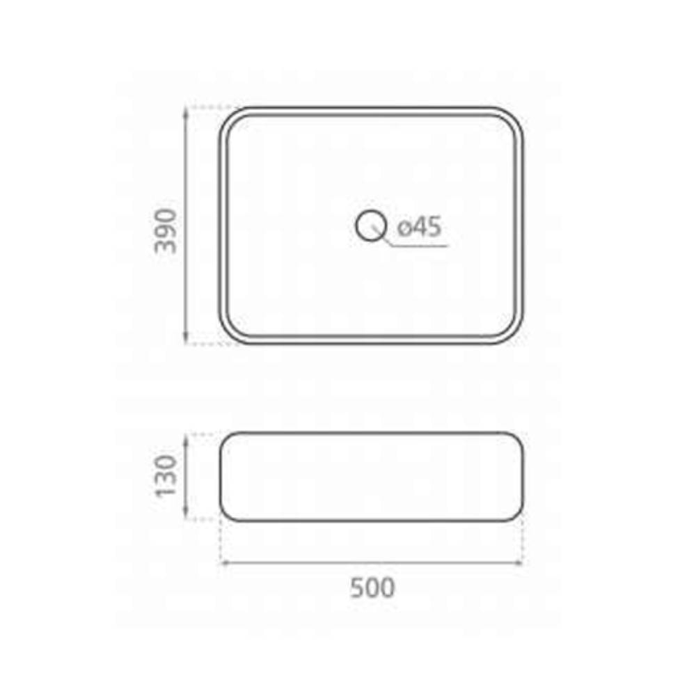 Cuba para Banheiro de Apoio Dax Retangular 50x40cm Marau Branco - 45484