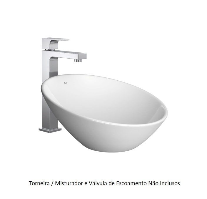 Cuba para Banheiro de Apoio Deca Meia Lua 39 x 39cm Branca - L.1036.17