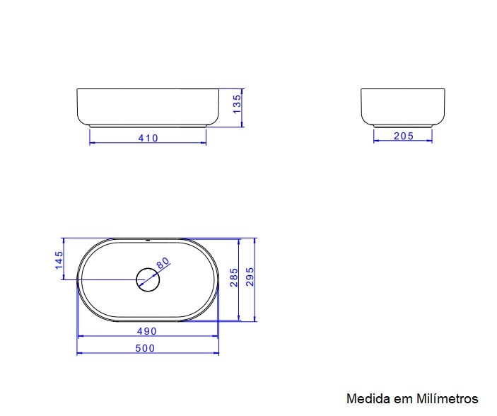 Cuba para Banheiro de Apoio Deca Oval 29,5x50cm Branca - L.14050.17