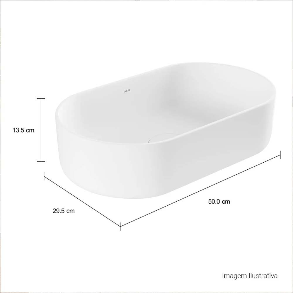 Cuba para Banheiro de Apoio Deca Oval 29,5x50cm Branca - L.14050.17