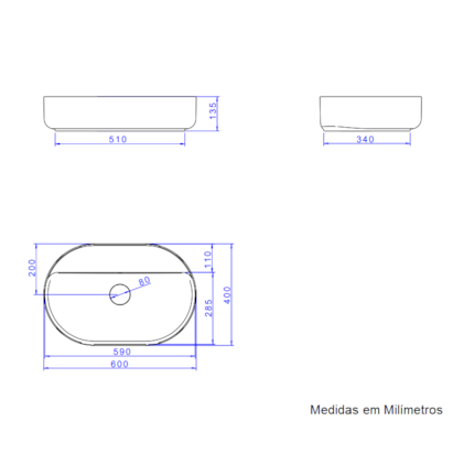 Cuba para Banheiro de Apoio Deca Oval 40 x 60cm Branca - L.14060.M.17