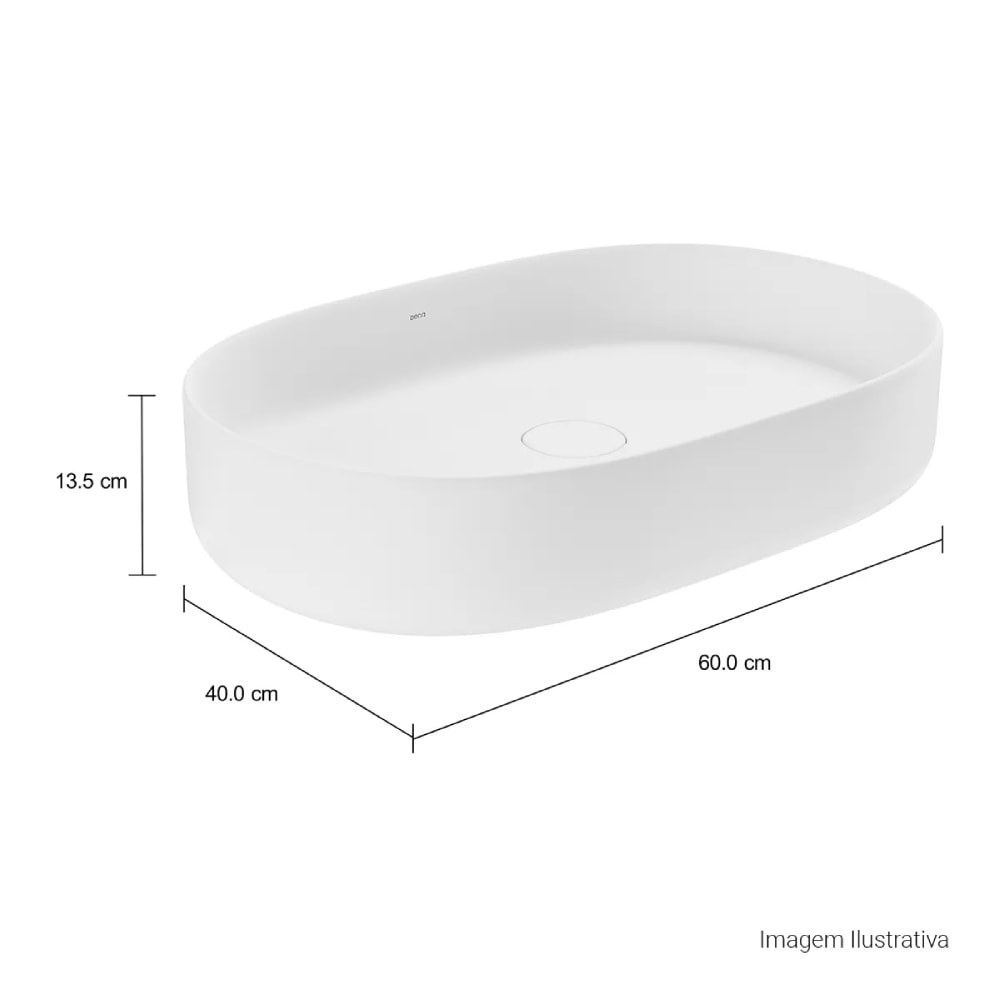 Cuba para Banheiro de Apoio Deca Oval 40x60cm Branca - L.14060.17