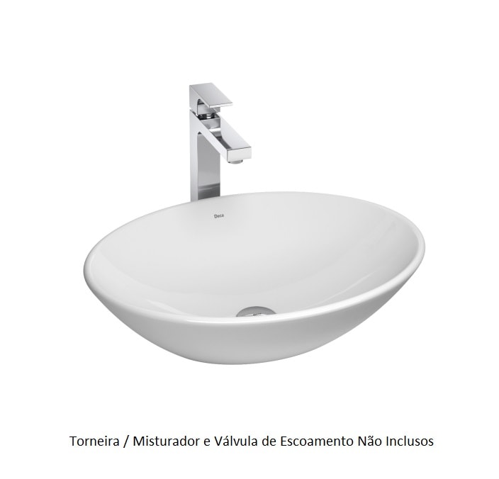 Cuba para Banheiro de Apoio Deca Oval 50 x 37cm Branca - L.68.17