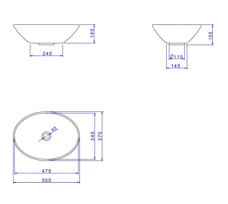 Cuba para Banheiro de Apoio Deca Oval 50 x 37cm Branca - L.68.17