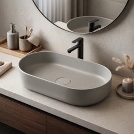 Cuba para Banheiro de Apoio Deca Oval 50x30cm Soft Antracite - L.14050.85