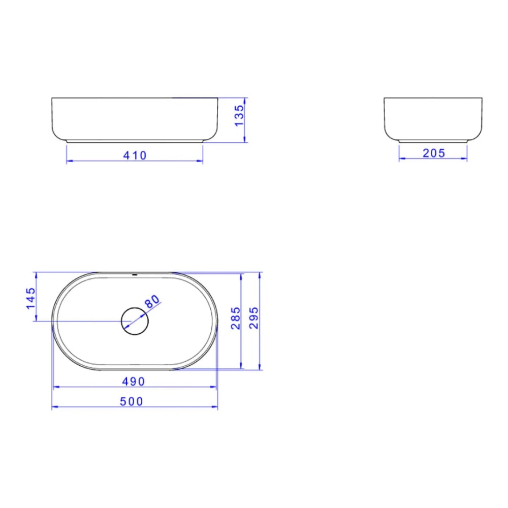 Cuba para Banheiro de Apoio Deca Oval 50x30cm Soft Antracite - L.14050.85