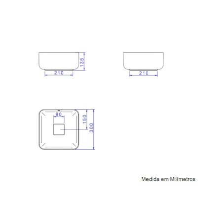 Cuba para Banheiro de Apoio Deca Quadrada 30 x 30cm Branca - L.11030.17