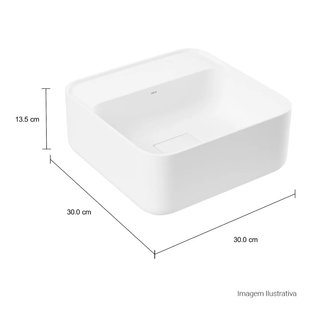 Cuba para Banheiro de Apoio Deca Quadrada 30 x 30cm Branca - L.11030.M.17